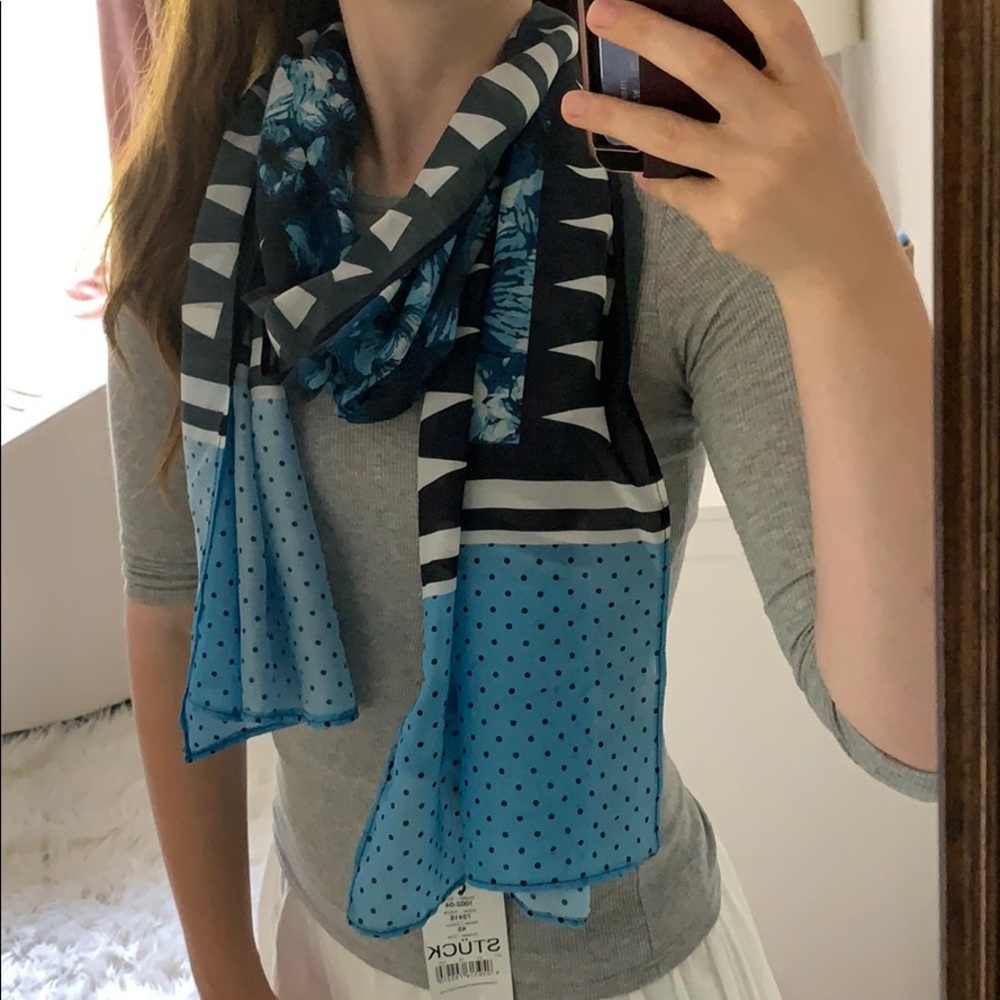 Eugene Klein blue pearl scarf.